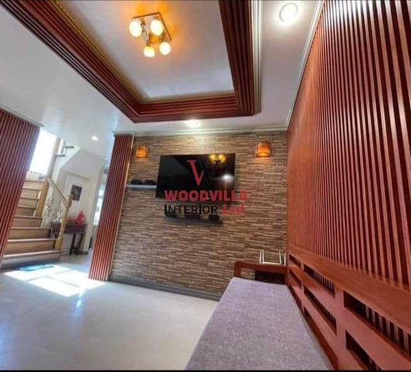 Fluted Vertical Wall Panels – Natural Wood Finish